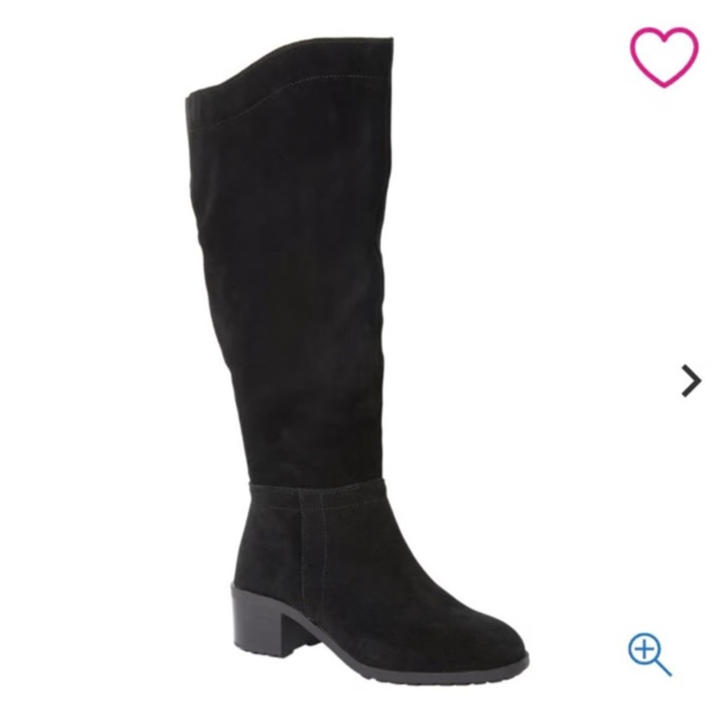 Blondo Tatiana Wide Calf Slouchy Wider Suede Black size 7.5